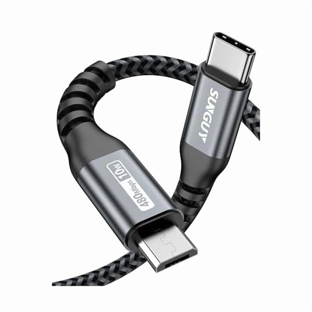 LujingZ USB C to Micro USB Cable 1FT, OTG USB Type C to Micro Nylon Braided Compatible with Galaxy S7 S6, PS4, MacBook Pro/Air, Pixel, LG and Micro USB Devices