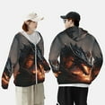 thumbnail image 4 of Gaeub Fiery Black Dragon Attack Men's and Women's UPF 50+ Long-Sleeved Sun Protection Clothing, Fishing Shirt Long Sleeve Zip-XX-Large, 4 of 7