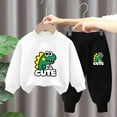 thumbnail image 2 of Toddler Boy Clothes 2PCS Fall Winter Baby Boy Outfit Long Sleeve Sweatshirt +Pants Sweatsuit Clothing Set 6-12 Months 12-24 Months 2T 3T 4T 5T 6T 7T 8T 9T Children(B,2-3 Years), 2 of 4