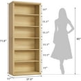 thumbnail image 2 of Rresyet Bookcase and Bookshelves, 28" W Tall Bookshelf with Elegant Design, 6 Tiers Spacious Book Storage, Freestanding Book Organizer, Display Library Shelf for Home Office, Living Room & Study Room, 2 of 7