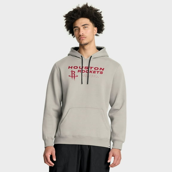 Men's Fanatics Off White Houston Rockets Crossover Collection Blocked Shot Premium Pullover Hoodie