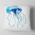 thumbnail image 2 of Designart Large Light Blue Jellyfish - Animal Throw Pillow - 16x16, 2 of 5