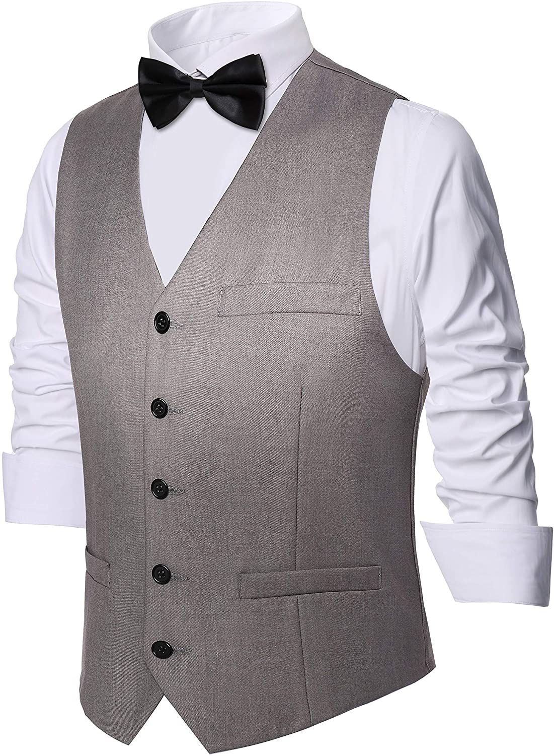 Mens Vintage Suit Vest Business Slim 