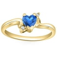 thumbnail image 4 of Pompeii 1/3Ct Heart Shaped Blue Sapphire & Diamond Ring in White, Yellow, or Rose Gold, 4 of 6
