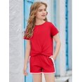 thumbnail image 6 of Arshiner Girls Clothing Sets Twist Front Top and Shorts 2 Piece Outfits Activewear Tracksuit, 6 of 7