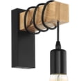 thumbnail image 1 of Lámpara de Pared, Aplique de Pared Llama Vintage en Dise?o Industrial, Lámpara Retro de Acero y Madera, Casquillo: E27, sin bombilla, Negro ZefeiWu 8390605313516, 1 of 1