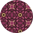thumbnail image 1 of Ahgly Company Tapis Rond Lavable en Machine Intérieur Transitionnel Marron Châtaigne, 3 Pieds Rond, 1 of 7
