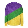 thumbnail image 5 of TKLPEHG Mardi Gras Sweatshirts for Women Purple Long Sleeve Crewneck Sweatshirts Dressy Casual Festival Print Graphic Pullover Holiday Tops (Green,S), 5 of 6
