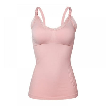 

Baywell Women s Breast Feeding Tops Maternity Nursing Cami with Build in Shelf Bra Pink 70B-70D|75B-75C