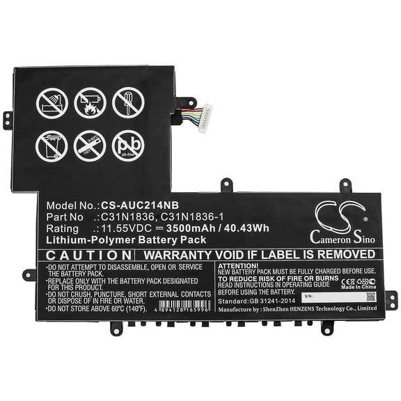 3500mAh 0B200-03370000 C31N1836-1 0B200-03370100 C31N1836 Battery for Asus C214MA-BU0038 Chromebook C204MA-GJ0003