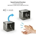 thumbnail image 3 of Marble Pattern Alarm Clock Fashion Multi-function LED Desk Alarm Clock with Snooze and USB Power Supply Voice Control Timer Thermometer - Black, 3 of 7