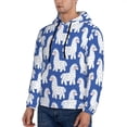 thumbnail image 2 of Hoodies for Men - cute cartoon lama alpaca blue Long Sleeve Comfrt Men'S Fashion Hoodies & Sweatshirts, Sweatshirts for Men Hoodies Pullover Clothing Clothes with Pouch, 2 of 7