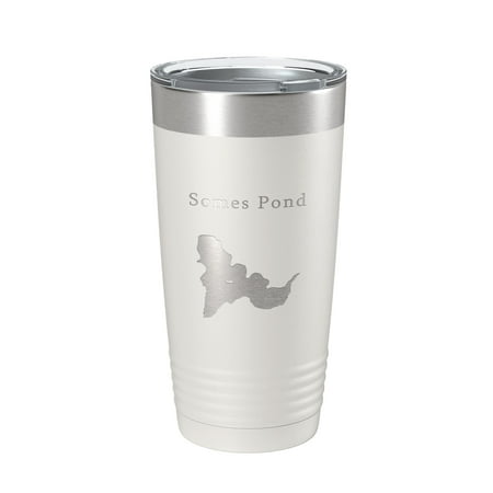 

Somes Pond Tumbler Lake Map Travel Mug Insulated Laser Engraved Coffee Cup Acadia Maine 20 oz White