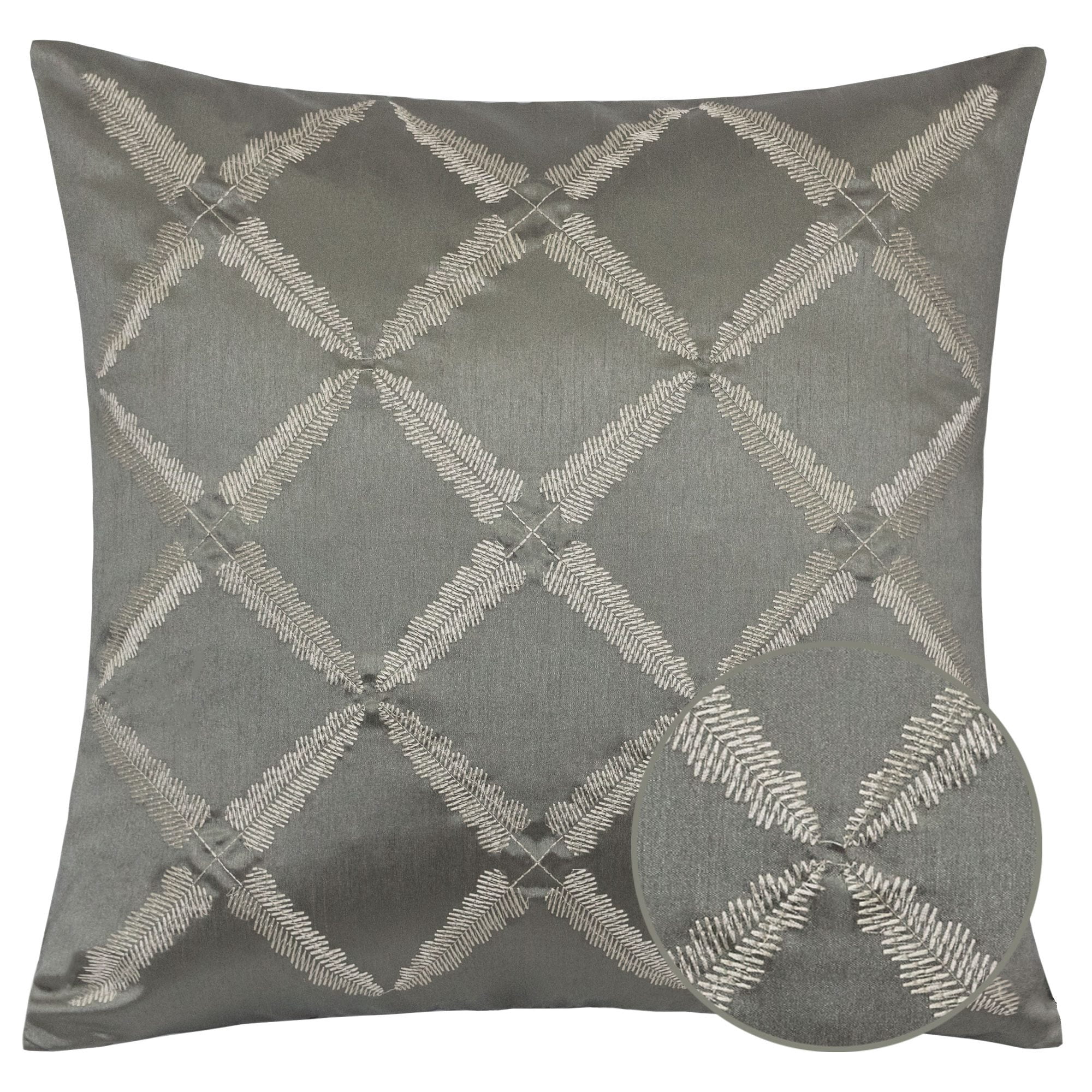Rhiya Gray Geometric Polyester 20 in. x 20 in. Throw Pillow