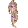 thumbnail image 2 of Honeii Cute Lamas Pattern Mens Pajamas Set,2pcs Men's Lounge Long Sleeve Sleep Shirt and Pajama Bottoms Sleepwear Set,Mens Pjs Sets-X-Large, 2 of 7
