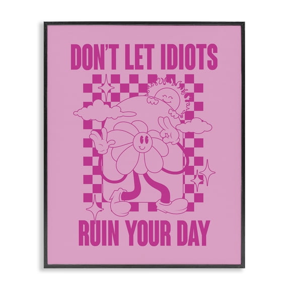 Stupell Industries Contemporary Funny Retro Inspirational Phrase Black Framed Giclee Art, 11 x 14, by House of Lulu