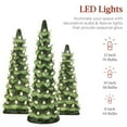 thumbnail image 4 of Set of 3 Pre-Lit Hand-Painted Ceramic Tabletop Christmas Trees, 4 of 8