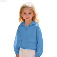 thumbnail image 2 of Liyamei Kids Lightweight Hooded Jacket with Zipper for Fall Windproof Outerwear Size 10-11 Years, 2 of 7
