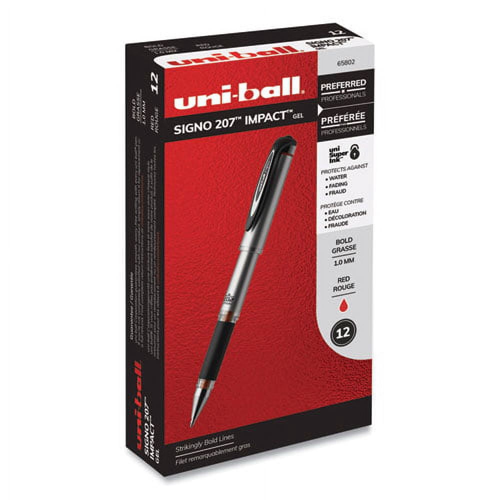 "207 Impact Gel Pen, Stick, Bold 1 Mm, Red Ink, Black Barrel | Bundle of 2 Dozen"