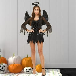 Disfraces Halloween Disfraz Mujer Con Vestido Negro Disfraz De
