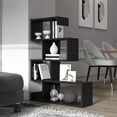thumbnail image 4 of Longway Modern White Bookcase, Farmhouse Bookshelf, Modern Freestanding Multifunctional Decorative Storage Shelving, 41x31x8 inches Bookshelf, Anthracite Finish, 4 of 8
