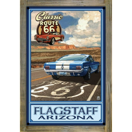 Flagstaff Arizona Route 66 Mustang Metal Print On Reclaimed Barn