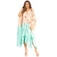 thumbnail image 5 of Sakkas Clementine Third Women's Tie Dye Caftan Dress/Cover Up Beach Kaftan Summer - 44-MintBrown - One Size, 5 of 5