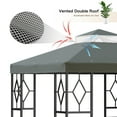 thumbnail image 4 of 10x10 Gazebo Canopy Top Replacement, Double Tiered Canopy Covers with Durable Polyester Fabric for Yard, Patio, Garden (Gray), 4 of 7