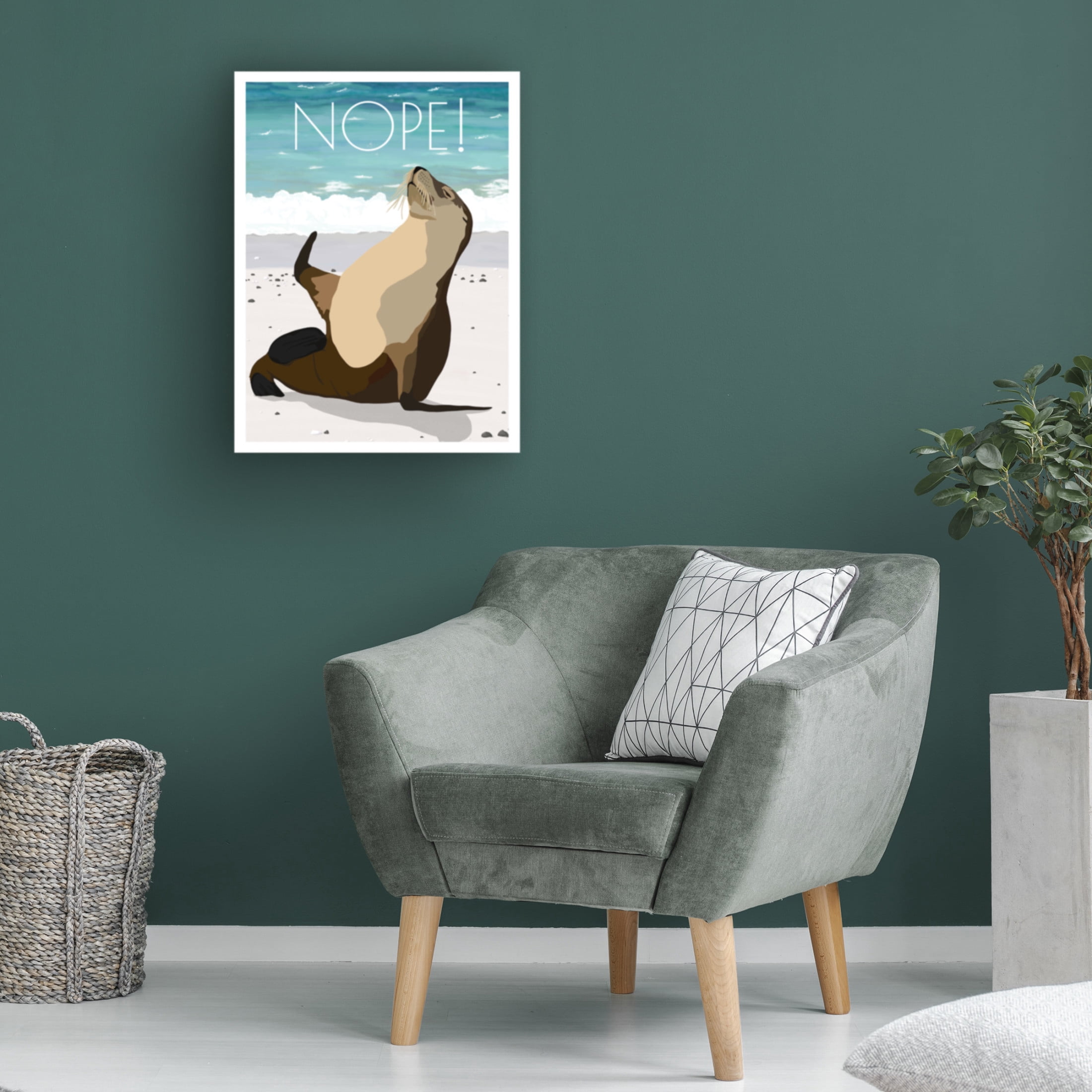 Canvas Wall Art - Bykammille 'Nope!' Wall Art for Living Room, Bedroom, or Office Décor by Trademark Fine Art - 24 x 32 Inches