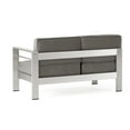thumbnail image 4 of Noble House Cape Coral 11 Seater Aluminum U-Shaped Sofa Sectional Silver/Khaki, 4 of 9