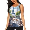 thumbnail image 1 of Fotbe Parisian Cafe With Eiffel Blusas Sin Mangas para Mujer – Estilo Casual, Corte Suelto, Slim-Fit, Cuello Redondo Deportivo, Tops de Verano para Gimnasio y Yoga-Medium, 1 of 7