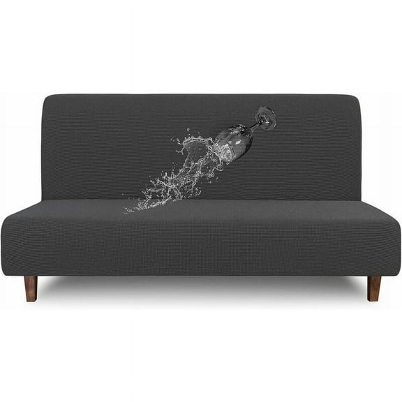 Housse de futon Imperméable, Housse de sofa double Imperméable pour futon, Housse de sofa Sans Accoudoirs en jacquard Extensible, Protecteur de Meuble Imperméable pour Enfants et Animaux