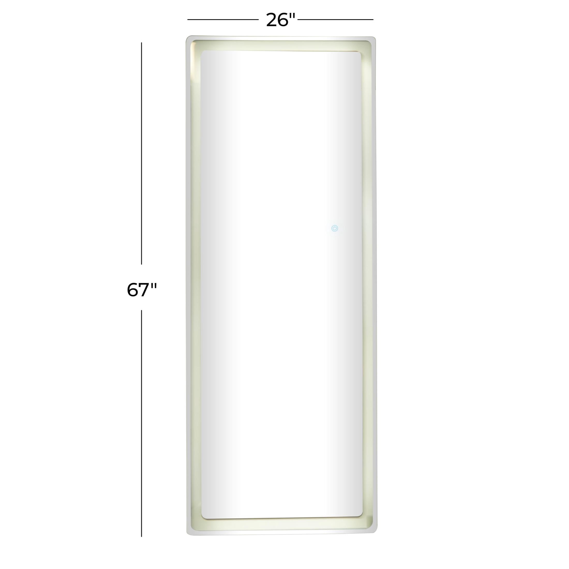 DecMode 26" x 67" Silver LED Mirror