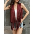 thumbnail image 3 of Yesfashion Women's Fringe Vest 70s Hippie Sleeveless Tassel Long Cardigan Jacket Cowgirl Western Tops, 3 of 9