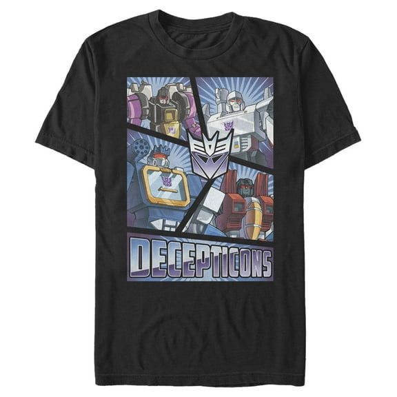 Men's Transformers Decepticons Character Cut  Graphic Tee Black Medium