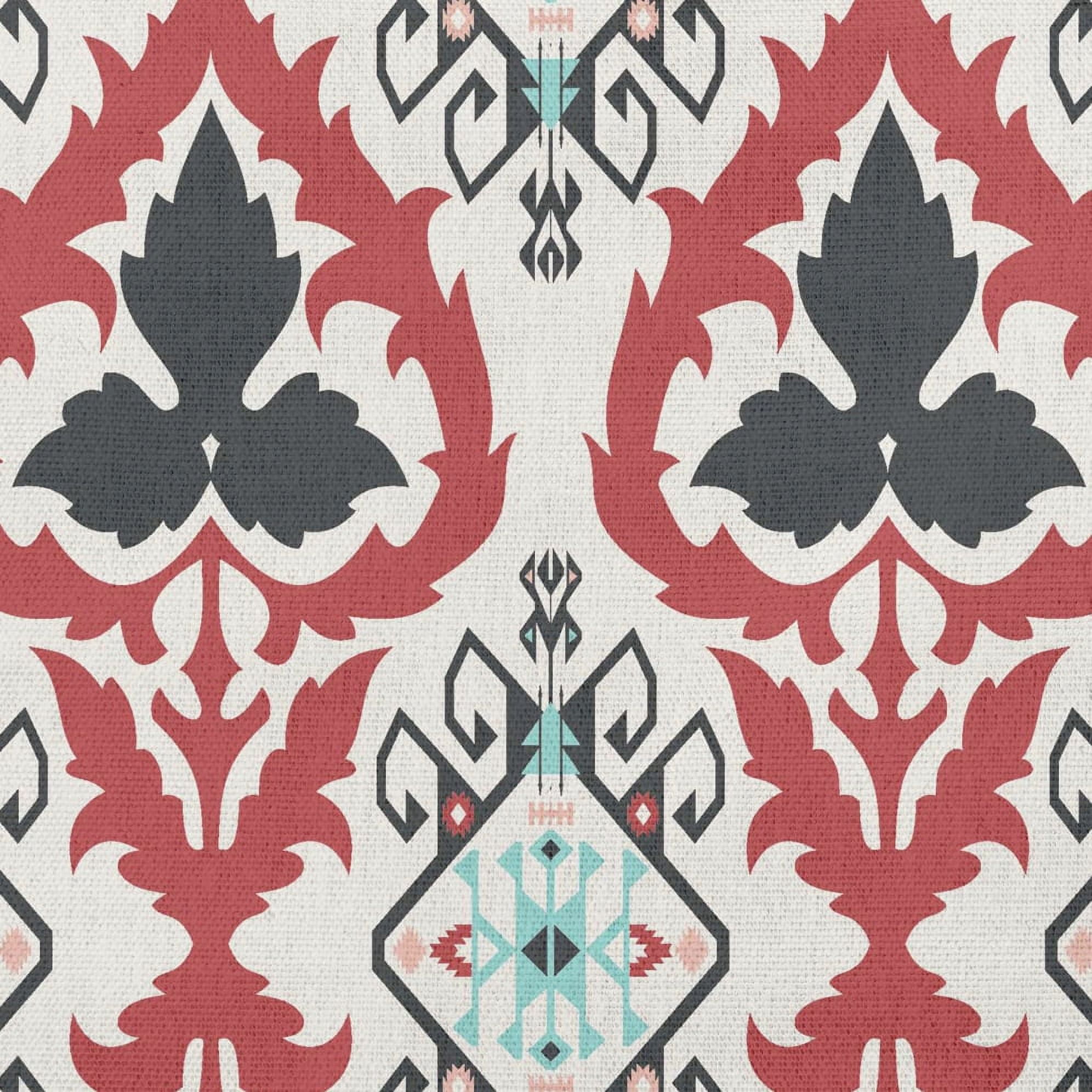 Simply Daisy 14 in x 20 in French Country Black Ikat Polyester Decorative Lumbar Pillow