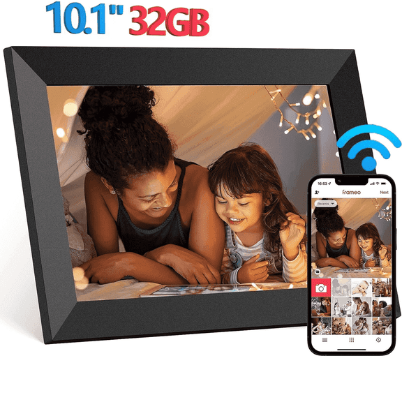 Lvelia 10.1 inch Wifi Digital Photo Picture Frame with 32GB Storage,1280 * 800 IPS Touch Screen Smart Digital Picture Frame,Auto-Rotate Slideshow, Easy to Share Photo/Video via Frameo App