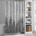 thumbnail image 3 of Gray Forest Plant Fabric Shower Curtain Tree Illustration Washable Shower Curtains for Bathroom, Waterproof Bath Curtain with Hooks Home Decor 36x72in, 3 of 8