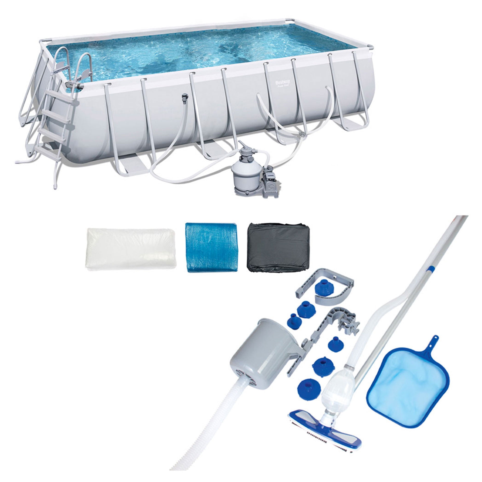 Bestway 18ft x 9ft x 4ft Rectangular Above Ground Swimming Pool Kit