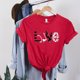 thumbnail image 2 of Gibobby Casual Playera de Manga Corta para Mujer Camiseta manga corta con cuello redondo y estampado deportivo divertido informal para mujer(Rojo,M), 2 of 3