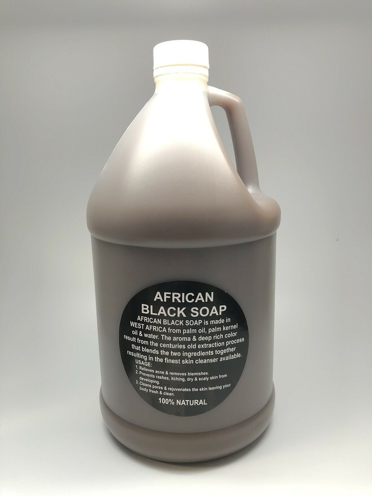 Liquid Raw African Black Soap 1 Gallon 100 Pure & Natural Organic Bath Body Face Wash