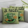 thumbnail image 2 of COMIO Irish Blessing Happy St Patricks Day Shamrocks Clovers Lumbar Cream Burlap Throw Pillow Cover Cushion Case Sofa Decorative Oblong Long  (Happy st.Patricks Day) 2pc, 2 of 6