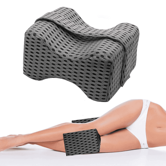 iFCOW Memory Foam Knee Pillow Leg Pillow,Leg Knee Support Cushion for Side Sleepers,Cushion Support for Twisted Spine, Sciatica, Leg Numbness, Back, Joint, Hip, Surgery Pain Relief