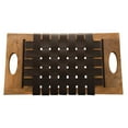 thumbnail image 5 of Creative Co-Op Mango Wood Stool with Woven Leather Top, Black and Natural, 5 of 6