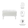 thumbnail image 5 of Ottoman Accent Chair, White Silver, Vegan Leather, Mid Century Living Lounge Cafe Lobby Hospitality Restaurant, Modern Contemporary HB33240, 5 of 7