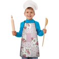 thumbnail image 2 of Pioneer Flower Floral Print Pattern Kids Aprons for Girls and Boys,Adjustable Neck Strap Toddler Aprons for Kids Cooking Baking, 2 of 7