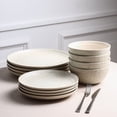 thumbnail image 6 of Stone Lain Dua Mid-Century 4-Piece Dinner Plate Set, Stoneware, Dishwasher Safe, Service for 4, White, 6 of 6