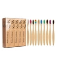 thumbnail image 2 of Toothbrushes Medium Bristles - Family 10 Pack Wooden Toothbrush, 2 of 7