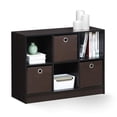 thumbnail image 1 of Pemberly Row Engineered Wood 3x2 Bookcase Storage w/Bins in Dark Walnut, 1 of 7