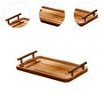 thumbnail image 6 of yotijay Wood Serving Tray Tea Drink Dessert Decorative with Rim Rectangle Light Wood M, 6 of 9